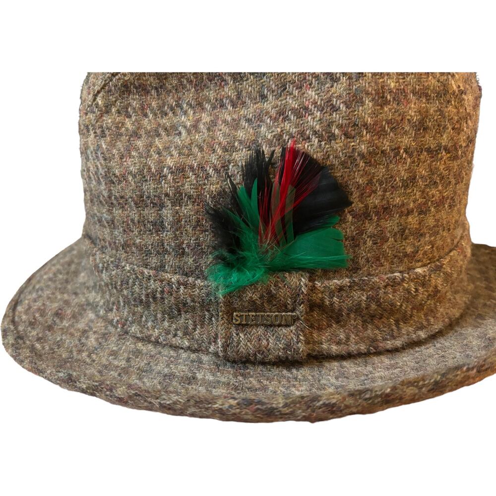 Vintage Stetson Tweed Fedora 100% WoolHat Fitted Size 6 7/8 Excellent condition